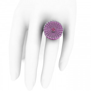 Chanel Dilecta Ring "Dance" in 925 Silver and Natural Pink Sapphire