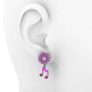 Chanel Dilecta Earring "Song1" in 925 Silver and Natural Pink Sapphires