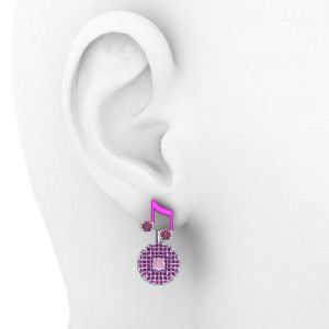 Chanel Dilecta Earring "Song2" in 925 Silver and Natural Pink Sapphires