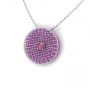 Chanel Dilecta Necklace with Pendant "Dance" in 925 Silver and Natural Pink Sapphire