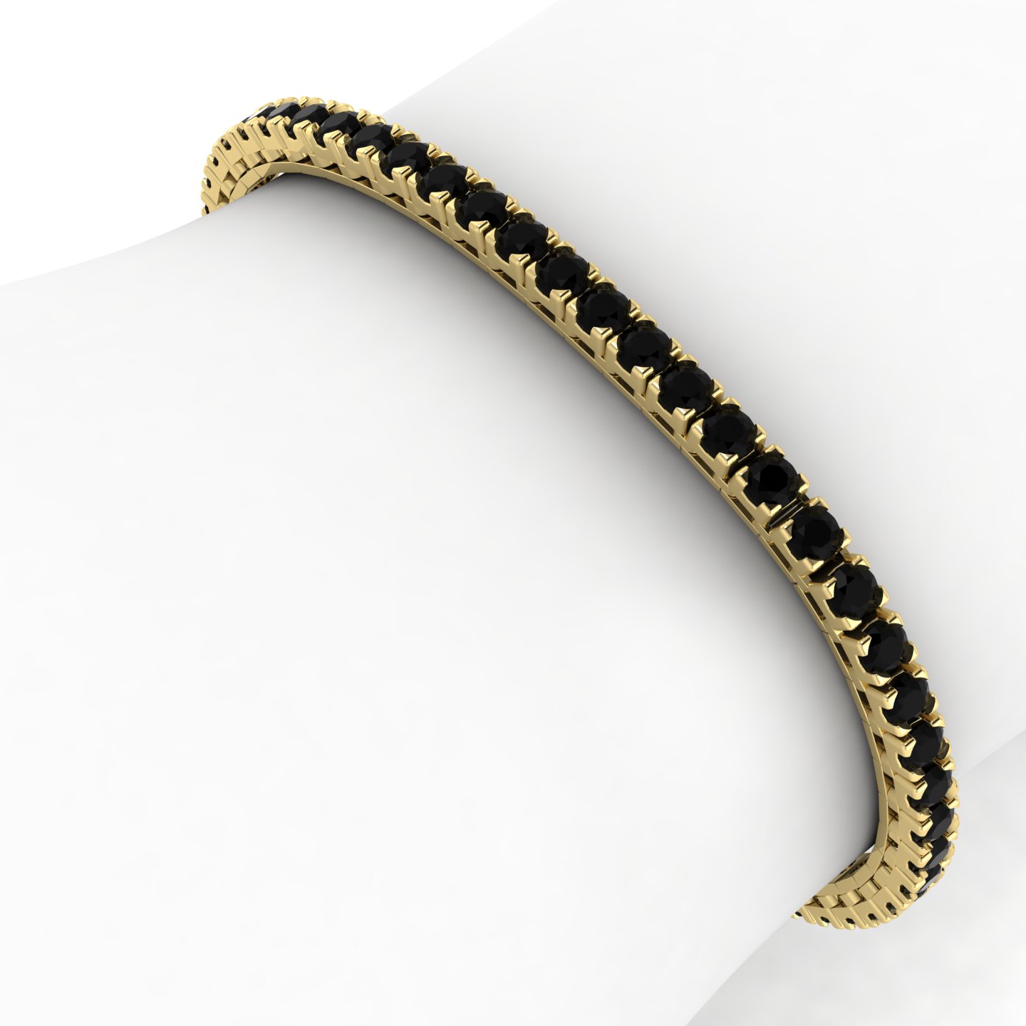 Yellow Gold Black Diamond Tennis TENNIS Bracelet In 18 Ct Rose