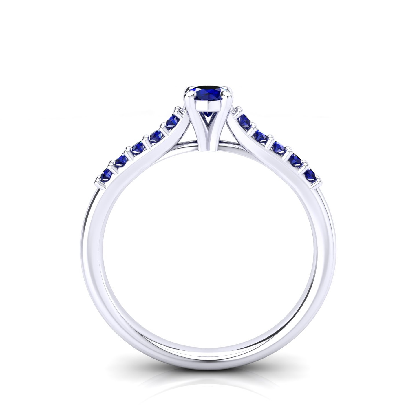 Solitaire Court Profile Rings Multi GemStone Solitaire Ring